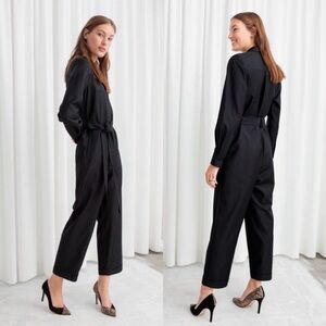 & Other Stories Capsule Black Jumpsuit w/Removable Belt Size 4